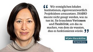 Eine Frau (Mijako) und ein Zitat. 