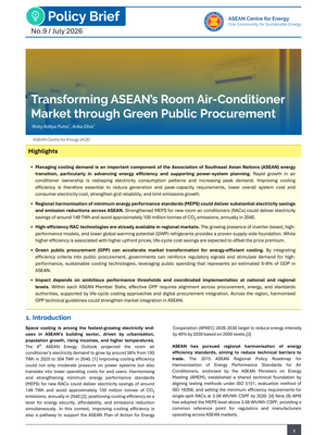Cover "Policy Brief: Transforming ASEAN’s Room Air-Conditioner Market through Green Public Procurement"