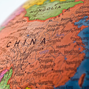 Globusausschnitt zeigt Chinat