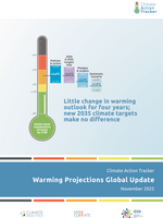 Cover "Little change in warming outlook for four years; new 2035 climate targets make no difference"
