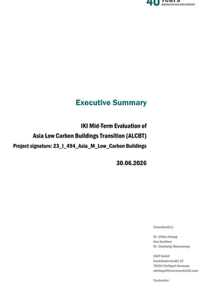 Cover "Executive Summary for the Mid-Term Evaluation “The Asia Low Carbon Buildings Transition (ALCBT)""