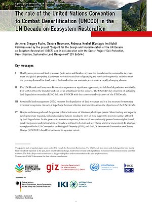 Cover The role of the United Nations Convention to Combat Desertification (UNCCD) in the UN Decade on Ecosystem Restorationt