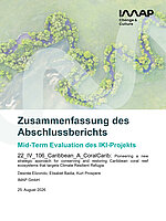 Cover "Zusammenfassung der Zwischenevaluation “Pioneering a new strategic approach for conserving and restoring Caribbean coral reef ecosystems that targets Climate Resilient Refugia""