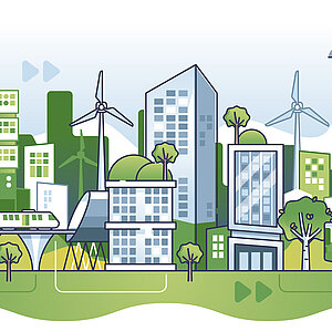 Graphic on the topic of sustainable cities