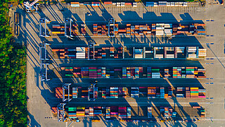 Container in einem Hafen