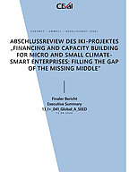 Cover "Zusammenfassung der Abschlussreview “Financing and capacity building for micro and small Climate-smart Enterprises: Filling the gap of the missing middle”"