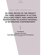 Cover "Executive Summary for the Final Review “The Paris Agreement in action: upscaling forest and landscape restoration to achieve nationally determined contributions”"
