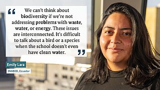 A woman (Emily) and a quote 