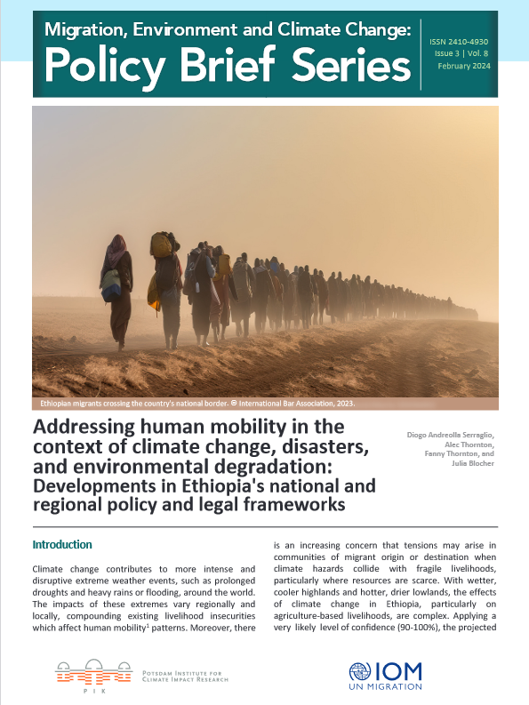 Addressing human mobility in the context of climate change, disasters ...