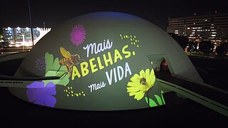 Thumb "Poli-LAC raises awareness for World Bee Day through video mapping at Brasília’s National Museum"