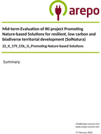 Cover "Executive Summary for the Mid-Term Evaluation Nature-based Solutions for resilient, low carbon and biodiverse territorial development (SolNatura)"