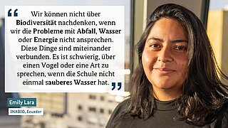 Eine Frau (Emily) und ein Zitattext 