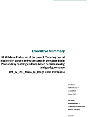 Cover "Executive Summary for the Mid-Term Evaluation of the project Congo Basin Peatlands"