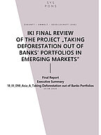 Cover "Executive Summary for the Final Review “Taking Deforestation out of Banks’ Portfolio in Emerging Markets”"