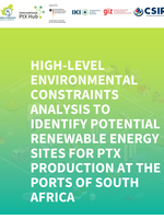 Cover "High-Level Environmental Constraints Analysis to Identify Potential Renewable Energy Sites for PtX Production at the Ports of South Africa"