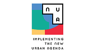 Logo "Implementing the NEw Urban Agenda"