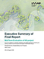 [Translate to English:] Cover "Executive Summary for the Mid-Term Evaluation “Pioneering a new strategic approach for conserving and restoring Caribbean coral reef ecosystems that targets Climate Resilient Refugia”"