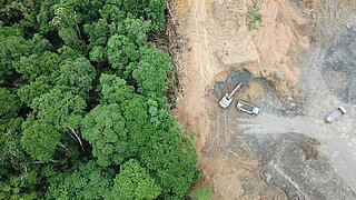 Opencast mining at the tree line