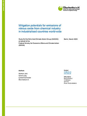 Cover Study Mitigation potentials for emissions of  nitrous oxide from chemical industry  in industrialised countries world-wide t