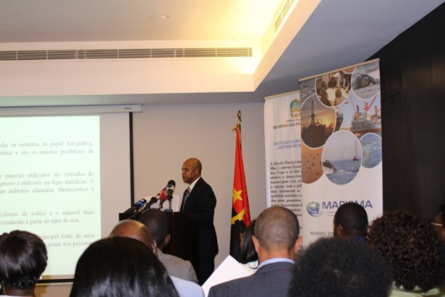 Dr. Antonio Barradas, seit kurzem Leiter des neuen Direktorats für Meeresangelegenheiten, spricht über MSP und Blue Economy; Foto: GIZ