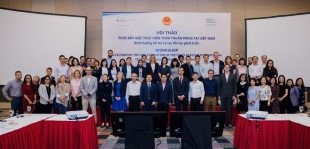 Teilnehmende des internationalen Workshops zur Beschleunigung der Umsetzung des Pariser Abkommens in Vietnam am 7. November 2018; Foto: © GIZ Vietnam