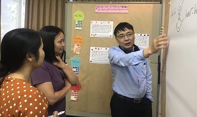 Training Vietnam: During the training sessions, the trainers-to-be from Vietnam already took on the role of facilitators; Photo: GIZ