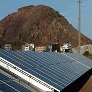 A solar power plant.