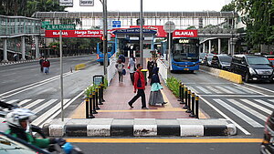 Die BRT-Bahnhöfe in Jakarta sind ein wichtiger Knotenpunkt im ÖPNV. Foto: ITDPt