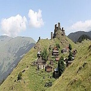 Panoramabild von historischem Dorf