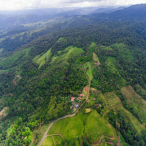 Mountain landscape with forests in Costa Rica